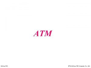 ATM Mc GrawHill The Mc GrawHill Companies Inc