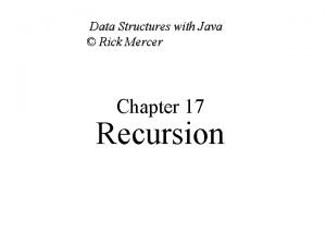 Data Structures with Java Rick Mercer Chapter 17