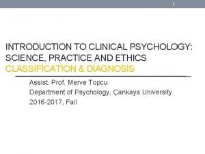 Clinical psychology science practice Clinical psychology science practice