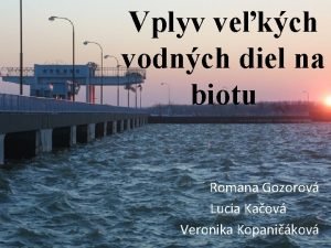 Vplyv vekch vodnch diel na biotu Romana Gozorov