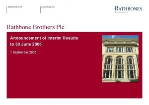 Rathbone Brothers Plc www rathbones com Rathbone Brothers