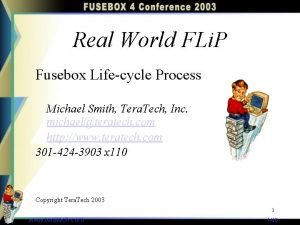 Real World FLi P Fusebox Lifecycle Process Michael