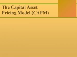 10 0 The Capital Asset Corporate Finance Ross