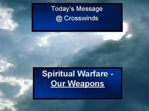 Todays Message Crosswinds Spiritual Warfare Our Weapons 2