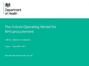 Nhs future operating model