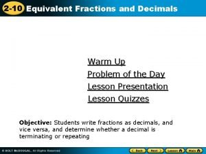 Write each fraction as a decimal