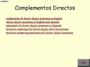 Spanish object pronouns