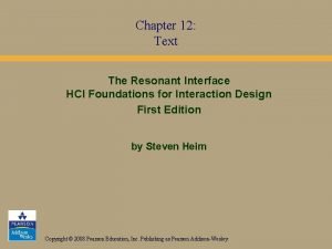 Chapter 12 Text The Resonant Interface HCI Foundations