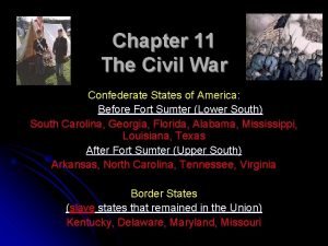 Chapter 11 The Civil War Confederate States of