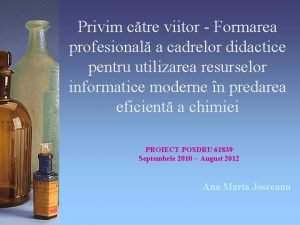 Privim ctre viitor Formarea profesional a cadrelor didactice