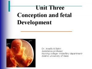 Unit Three Conception and fetal Development Dr Areefa