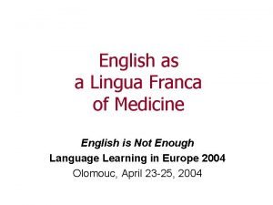 What is lingua franca