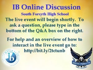 South forsyth high school ib program