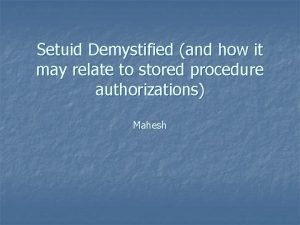 Setuid demystified