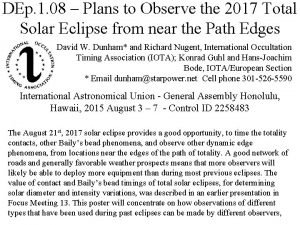 DEp 1 08 Plans to Observe the 2017