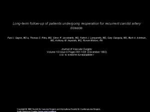 Longterm followup of patients undergoing reoperation for recurrent