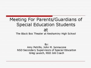 Meeting For ParentsGuardians of Special Education Students at