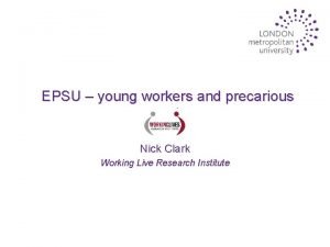 EPSU young workers and precarious work Nick Clark