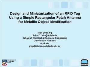 Design and Miniaturization of an RFID Tag Using