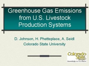 Greenhouse Gas Emissions from U S Livestock Production