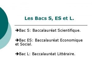 Les bacs