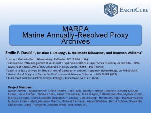 MARPA Marine AnnuallyResolved Proxy Archives Emilie P Dassi