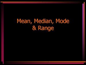 Mean median mode range vocabulary