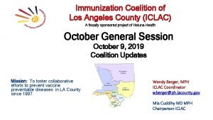 Immunization Coalition of Los Angeles County ICLAC A