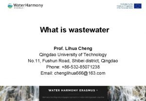 What is wastewater Prof Lihua Cheng Qingdao University