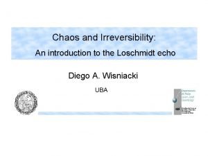 Chaos and Irreversibility An introduction to the Loschmidt