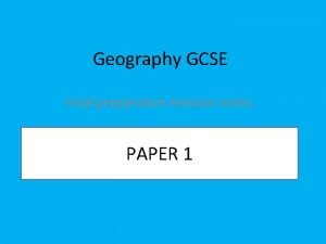 Geography paper 1 a level notes