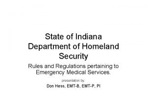 Indiana department of homeland security ems