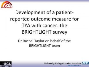 Development of a patientreported outcome measure for TYA