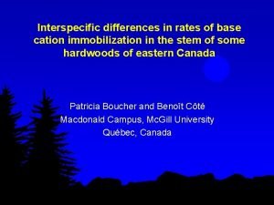 Interspecific differences in rates of base cation immobilization