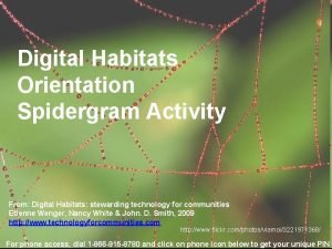 Digital Habitats Orientation Spidergram Activity From Digital Habitats