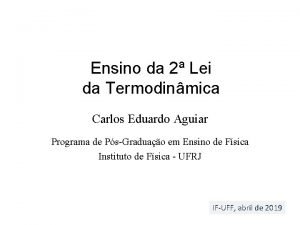 Ensino da 2 Lei da Termodinmica Carlos Eduardo