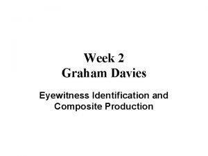 Week 2 Graham Davies Eyewitness Identification and Composite