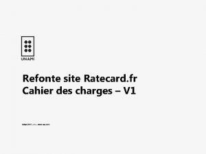 Refonte site Ratecard fr Cahier des charges V