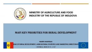 MINISTRY OF AGRICULTURE AND FOOD INDUSTRY OF THE