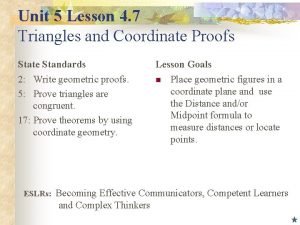 Coordinate plane proofs