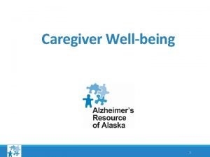 Caregiver Wellbeing 1 2 Being a Caregiver is