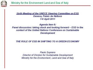 Ministry for the Environment Land Sea of Italy