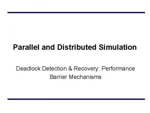 Deadlock detection and recovery