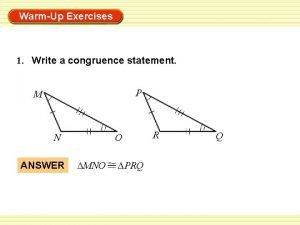 Congruence statement example