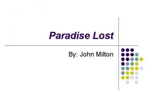 Paradise Lost By John Milton Book I l