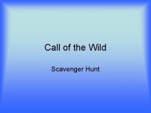 Call of the Wild Scavenger Hunt Questions Match