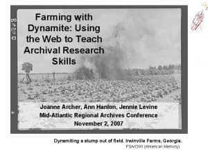 Farming with Dynamite Using the Web to Teach