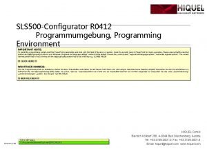SLS 500 Configurator R 0412 Programmumgebung Programming Environment