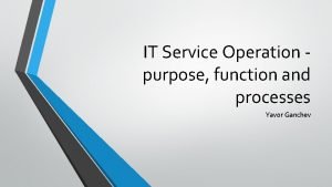 Service operation functions
