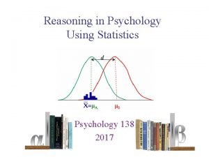 Reasoning in Psychology Using Statistics Psychology 138 2017
